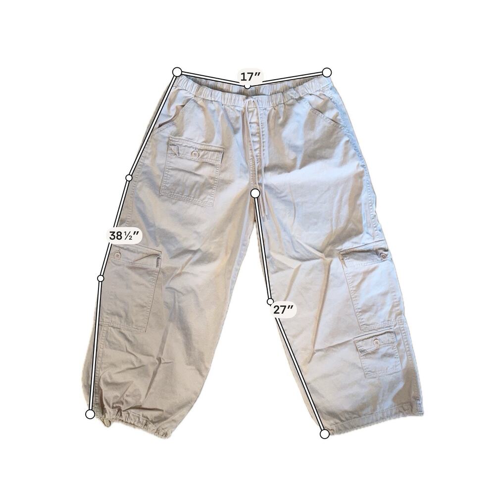 Almost Famous Wide Leg Pink Cargo Pants Elastic Waist Drawstring Bottoms Sz XL - Picture 6 of 8